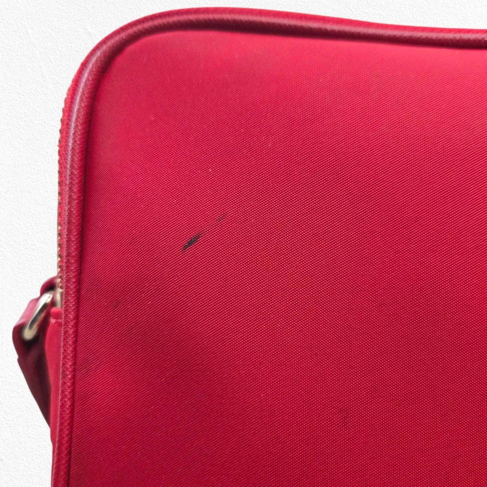 Kate Spade Red Nylon Crossbody Bag Stripe Lining Adjustable Strap Shoulder Purse